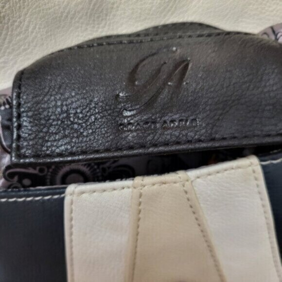 Mini Bag Grace Adele Blue white cream clutch cross body Purse - Picture 5 of 5